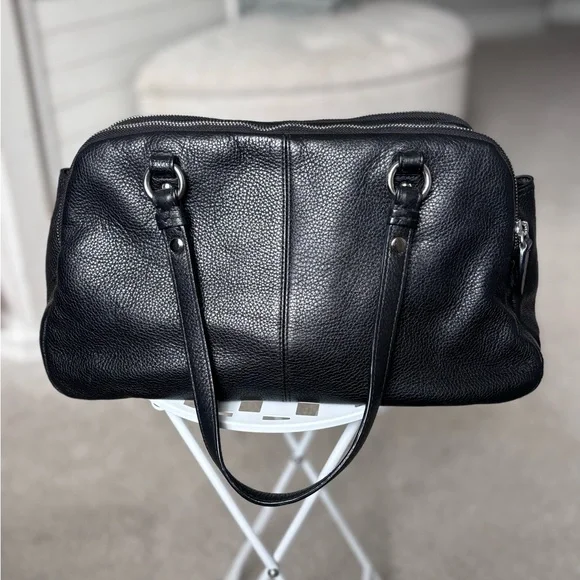 Vintage Coach Penelope Black Pebbled Leather Turnlock Satchel Shoulder Bag - Picture 3 of 15